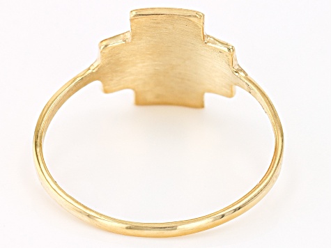 10k Yellow Gold Alpha And Omega Cross Ring