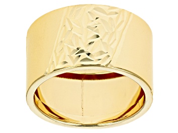 Picture of 10k Yellow Gold Diamond Cut And High Polished Band Ring