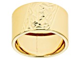 10k Yellow Gold Diamond Cut And High Polished Band Ring