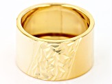 10k Yellow Gold Diamond Cut And High Polished Band Ring