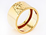 10k Yellow Gold Diamond Cut And High Polished Band Ring