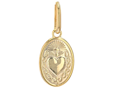 10k Yellow Gold Oval Heart Pendant