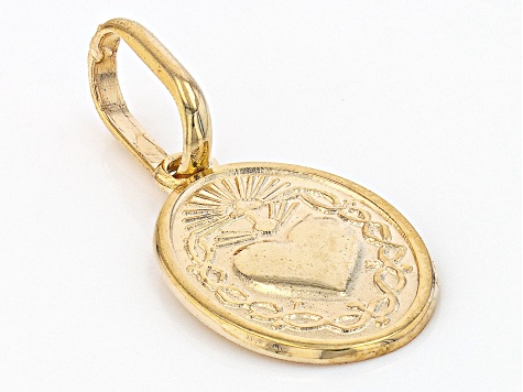 10k Yellow Gold Oval Heart Pendant