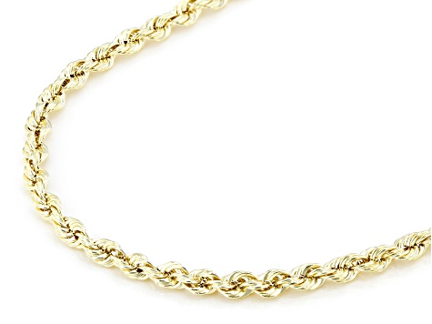 10K Yellow Gold 2.5mm Rope 18 Inch Chain