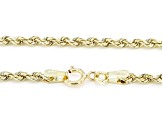 10K Yellow Gold 2.5mm Rope 20 Inch Chain