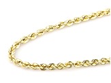 10K Yellow Gold 2.5mm Rope 24 Inch Chain