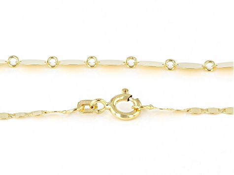 10K Yellow Gold Graduated Valentino Link 18 Inch Necklace