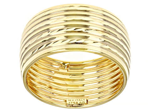 10K Yellow Gold Diamond Cut Band Ring