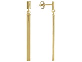 10K Yellow Gold Polished Bar Earrings