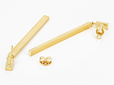 10K Yellow Gold Polished Bar Earrings