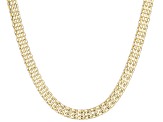 10K Yellow Gold Square Popcorn Link 18 Inch Chain