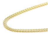 10K Yellow Gold Square Popcorn Link 18 Inch Chain