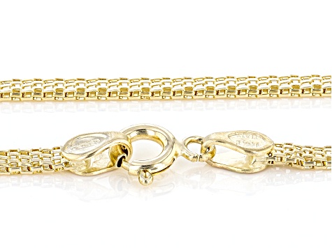 10K Yellow Gold Square Popcorn Link 18 Inch Chain