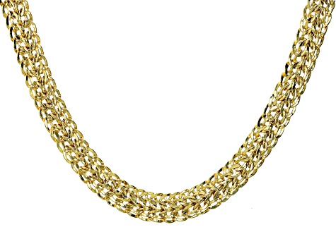 10K Yellow Gold Woven 18 Inch Necklace
