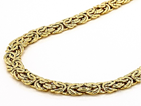 10K Yellow Gold Byzantine 18 Inch Chain