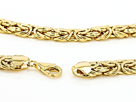 10K Yellow Gold Byzantine 18 Inch Chain