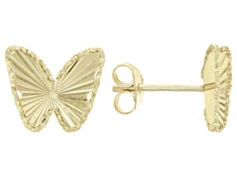 10K Yellow Gold Butterfly Earrings