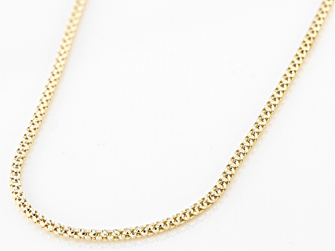 10K Yellow Gold Diamond-Cut Popcorn 18 Inch Chain