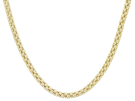 10K Yellow Gold Diamond-Cut Popcorn 20 Inch Chain