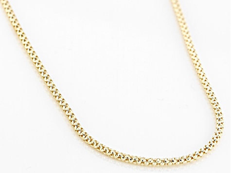 10K Yellow Gold Diamond-Cut Popcorn 20 Inch Chain