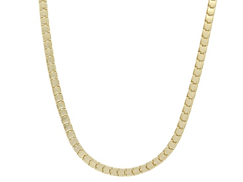 10K Yellow Gold Square Folded Box 18 Inch Chain