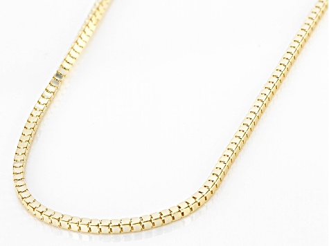 10K Yellow Gold Square Folded Box 18 Inch Chain