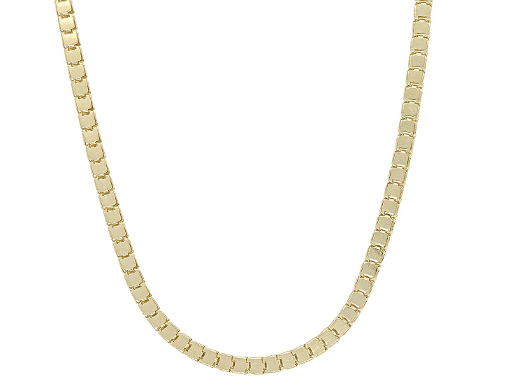 10K Yellow Gold Square Folded Box 20 Inch Chain - AU1653B | JTV