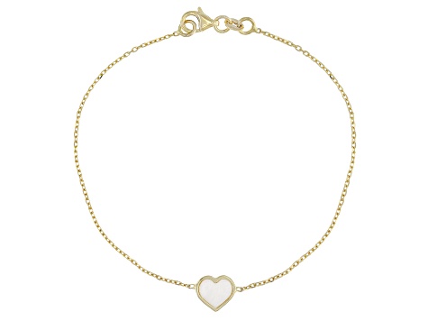 Mother of store pearl heart bracelet