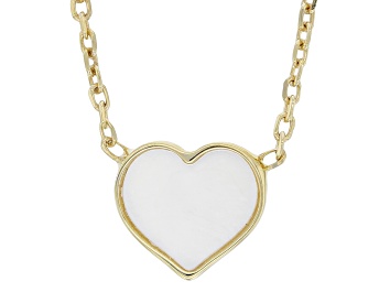 Picture of 10K Yellow Gold Mother-Of-Pearl Heart Necklace