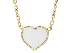10K Yellow Gold Mother-Of-Pearl Heart Necklace