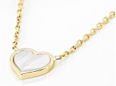 10K Yellow Gold Mother-Of-Pearl Heart Necklace