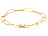 10K Yellow Gold Paperclip Script Bracelet