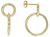 10k Yellow Gold 8 & 15mm Double Circle Drop Earrings