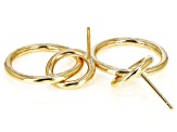 10k Yellow Gold 8 & 15mm Double Circle Drop Earrings