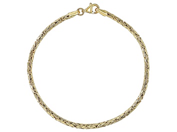 Picture of 10K Yellow Gold 2.3mm Round Byzantine Link Bracelet