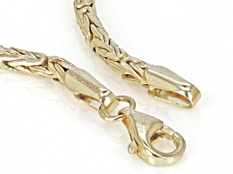 10K Yellow Gold 2.3mm Round Byzantine Link Bracelet