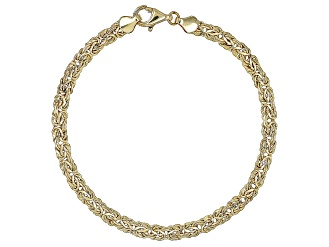 10K Yellow Gold 4MM Byzantine Link Bracelet