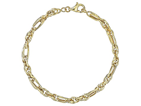 10K Yellow Gold Mixed Oval Link Bracelet