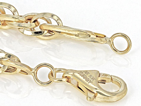 10K Yellow Gold Mixed Oval Link Bracelet