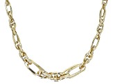 10K Yellow Gold Graduated Mixed Link 18 Inch Necklace