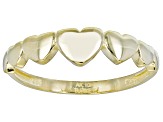 10K Yellow Gold Graduated Heart Band Ring