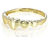 10K Yellow Gold Graduated Heart Band Ring