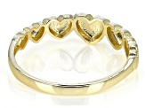 10K Yellow Gold Graduated Heart Band Ring