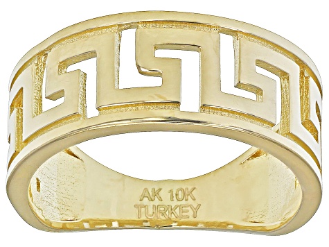 Yellow Gold 6 MM Greek Key Band Ring