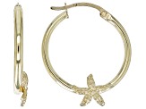 10K Yellow Gold Starfish Hoop Earrings