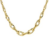 10K Yellow Gold Graduated Interlock Oval Link 20 Inch Necklace