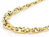 10K Yellow Gold Graduated Interlock Oval Link 20 Inch Necklace