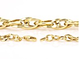 10K Yellow Gold Graduated Interlock Oval Link 20 Inch Necklace