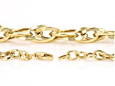 10K Yellow Gold Graduated Interlock Oval Link 20 Inch Necklace