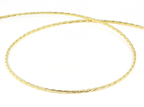 10k Yellow Gold Diamond-Cut Braided Omega 18 Inch Necklace